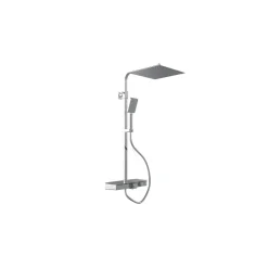 Überkopf-Brauseset Ocean mit Thermostatarmatur chrom/Anthrazit mit Ablage