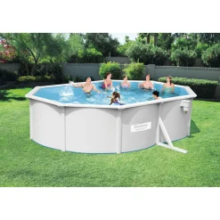 Bestway Stahlwandpool-Set Hydrium oval grau 500 x 120 x 360 cm