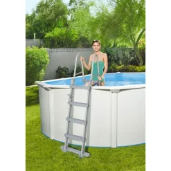 Bestway Stahlwandpool-Set Hydrium oval grau 500 x 120 x 360 cm