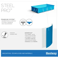 Bestway Steel Pro Frame Pool-Set mit Filterpumpe 400 x 211 x 81 cm blau eckig