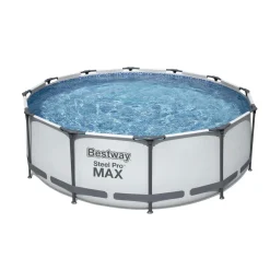 Bestway Steel Pro Max Frame-Pool-Set mit Filterpumpe Durchmesser 366 x 100 cm grau