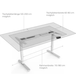 Better Home elektrisch höhenverstellbares Schreibtischgestell FlexiDesk DM2 Dual Motor