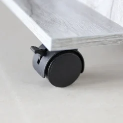 Better Home Weinregal mit feststellbaren Rollen grau marmoriert 37 x 60 x 82 cm