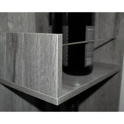 Better Home Weinregal mit feststellbaren Rollen grau marmoriert 37 x 60 x 82 cm