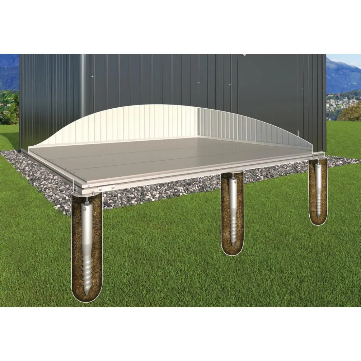 Biohort Erdschrauben-Fundament für Europa 7