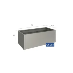 Biohort Hochbeet 2 x 1 quarzgrau-metallic