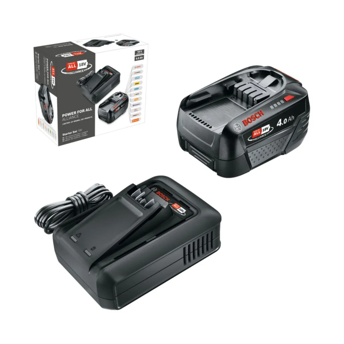Bosch Akku Starter-Set 18V, 4,0 Ah Akku Ladegerät 18V-44