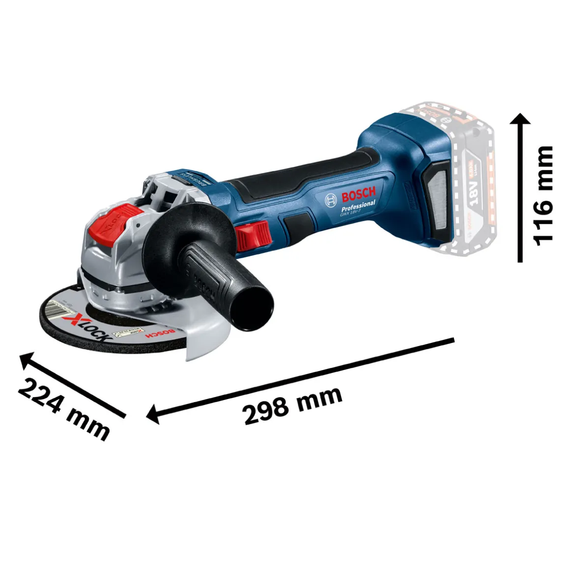 Bosch Professional Akku-Winkelschleifer GWX 18V-7 X-LOCK