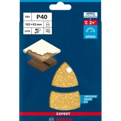 Bosch Professional Expert C470 Schleifpapier mit 11 Löchern für Multischleifer 102 x 62 mm 93 mm G 40 10- teilig