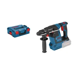 Bosch Professional Akku- Bohrhammer GBH 18V- 26 Solo inkl. L-Boxx 136 und Zusatzhandgriff