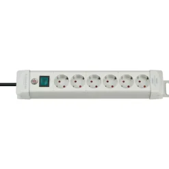 Brennenstuhl Steckdosenleiste Premium-Line mit Schalter 6-fach lichtgrau