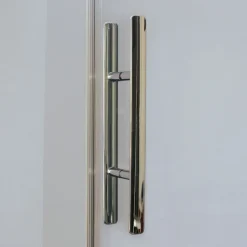 Breuer Drehtür Avanta mit Festteil für Nische, Anschlag rechts, alu chromeffekt, grau getönt, 800 mm