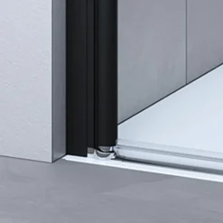 Breuer Drehtür Elana 6 für Seitenwand, Anschlag rechts, schwarz matt, Terrazzo, 800 mm