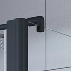 Breuer Drehtür Elana 6 für Seitenwand Anschlag rechts Schwarz matt Klarglas 1000 mm