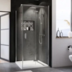 Breuer Eckeinstieg Elana 8, Drehfalttür, alu chromeffekt, intima, 1000/1000 mm