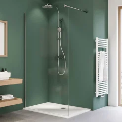 Breuer QUICK72 Duschwand Entra alleinstehend Alu silber matt Klarglas 1400 mm