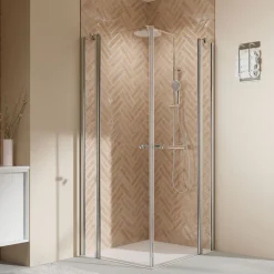 Breuer QUICK72 Elana 2.0 Eckeinstieg Drehtüren Alu chromeffekt Klarglas 1000/1000 mm