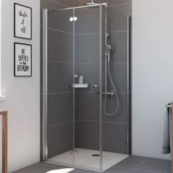 Breuer Seitenwand Elana Komfort Drehfalttür 2-teilig Anschlag rechts alu chromeffekt Klarglas 800 mm