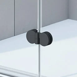 Breuer Seitenwand Elana Komfort Drehfalttür 2-teilig Anschlag rechts schwarz matt grau getönt 800 mm