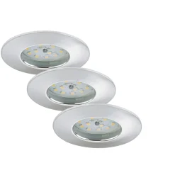 Briloner LED-Einbauleuchte 3er-Set chrom rund