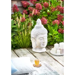 Buddha-Kopf creme antikes Finish