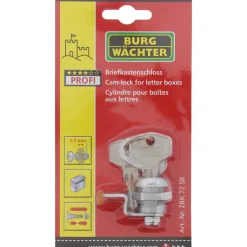 Burg Wächter Briefkasten-Zylinder ZBK 72 für Rombi und Knobloch vernickelt