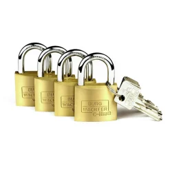 Burg Wächter Vorhängeschloss-Set Quadro 222 61 40 x 61 x 12,7 mm Messing