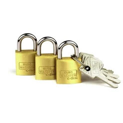 Burg Wächter Vorhängeschloss-Set Trio 222 30 36,7 25 x 36,7 x 9,3 mm Messing