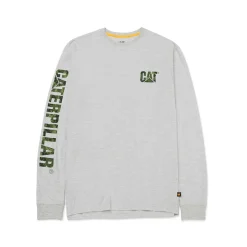 CAT Langarmshirt Banner cream Gr. M