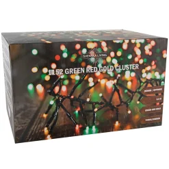 Clusterlichterkette 1152 LEDs Farben grün/rot/warmweiss Timer und Dimmer