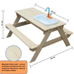 Coemo Kindersitzgruppe und Matschtisch „Robin“, mit Waschbecken