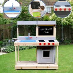 Coemo Spielküche Noah Outdoor Matschküche mit Kreidetafel