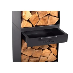 CookKing Kaminholzregal Vento 30x40x120cm Schwarz