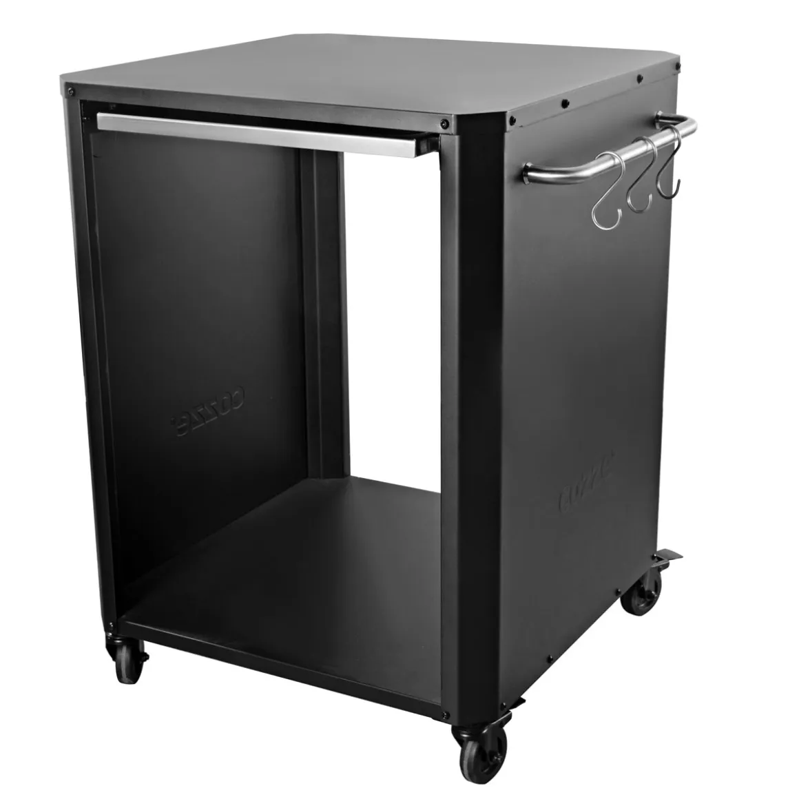 COZZE OutdoorTisch 60 x 60 x 83,5 cm Ausziehtisch in Edelstahl und 4 Räder