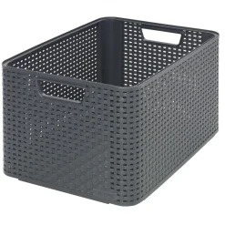 Curver Aufbewahrungsbox Style Box 2 L in Rattan-Optik dunkelgrau