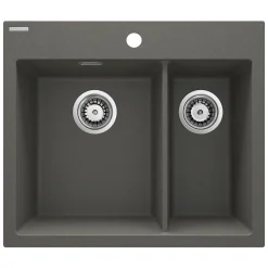 deante 1,5 Becken Granitspüle ERIDAN ohne Abtropffläch anthrazit metallic