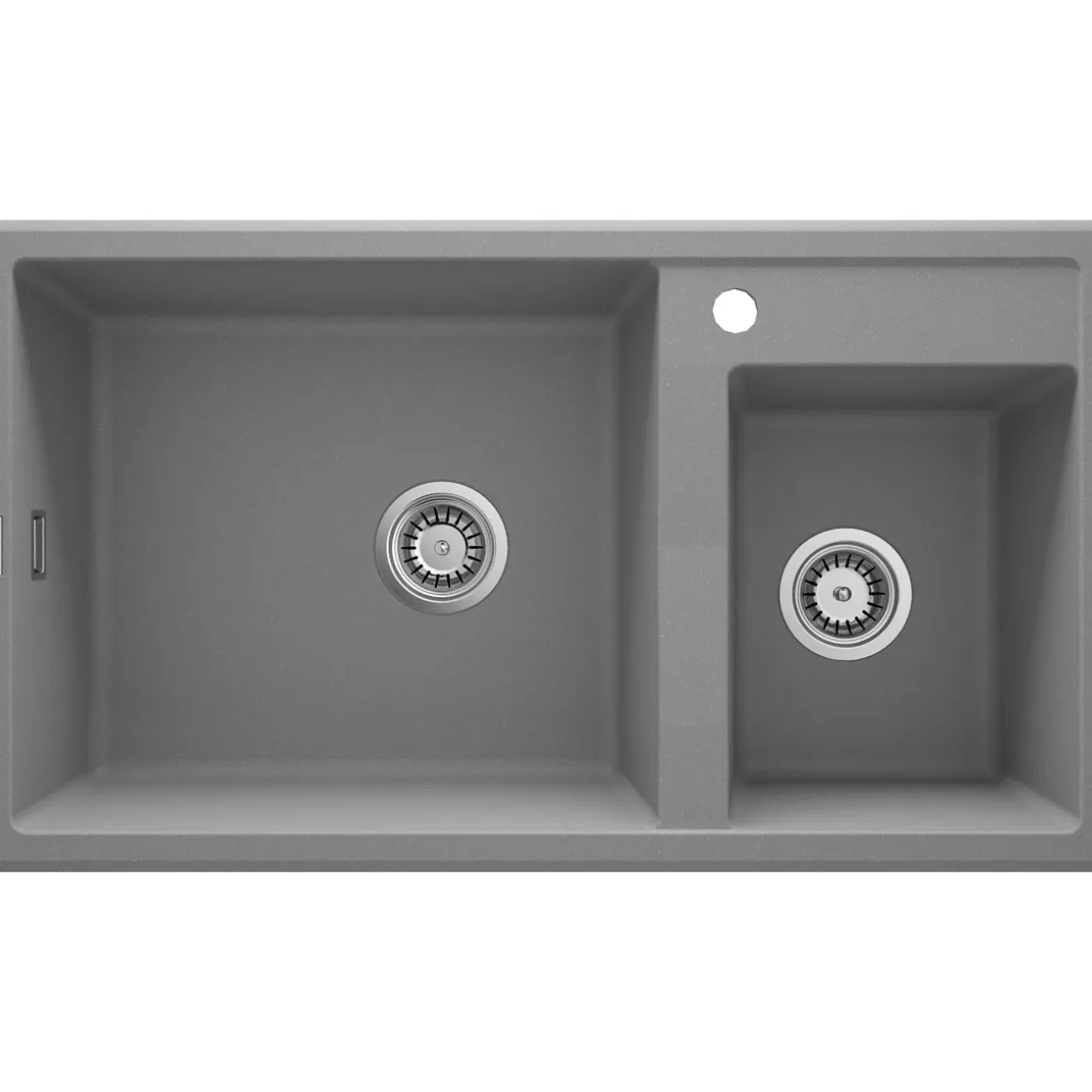 deante 1,5 Becken Granitspüle ERIDAN ohne Abtropffläche grau metallic