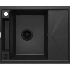 deante 1 Becken Granitspüle MAGNETIC mit kurzer Abtropffläch graphit metallic