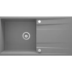 deante 1 Becken Granitspüle ERIDAN mit Abtropffläche grau metallic