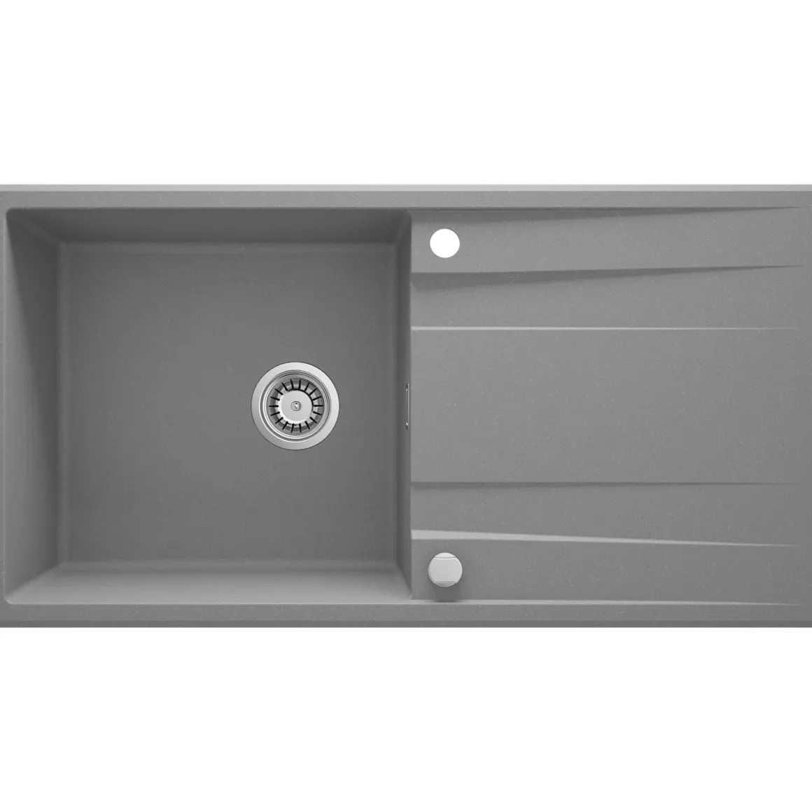 deante 1 Becken Granitspüle ERIDAN mit Abtropffläche grau metallic