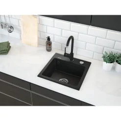 deante Granitspülen-Set ZORBA mit Armatur graphit