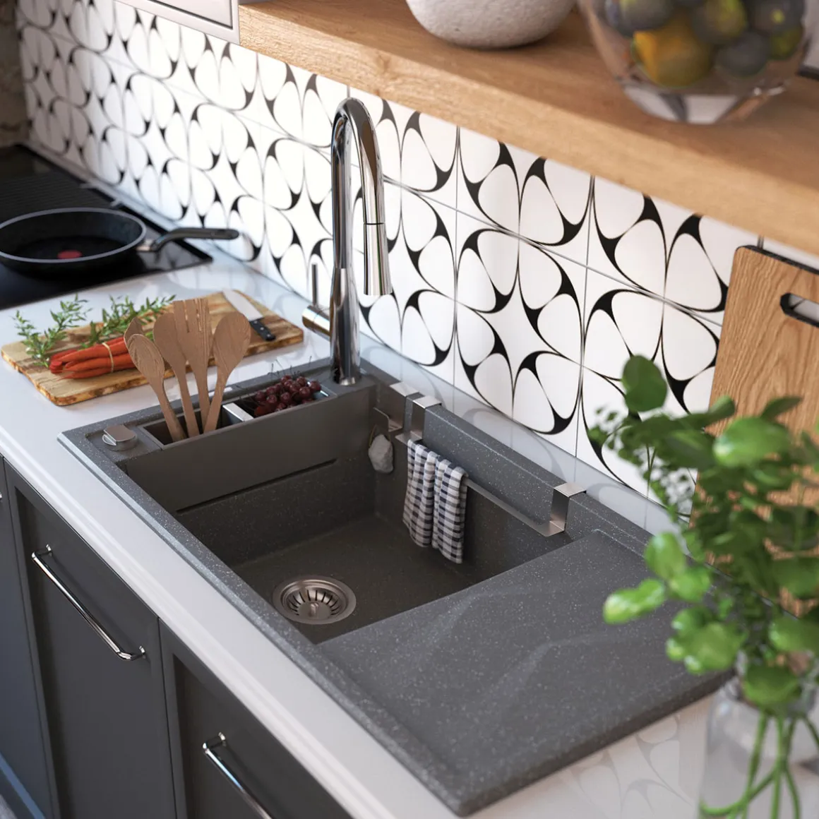 deante Spülen-Organizer MAGNETIC Edelstahl