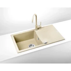 deante Granit-Einbauspüle Evora sand 78 x 44 cm