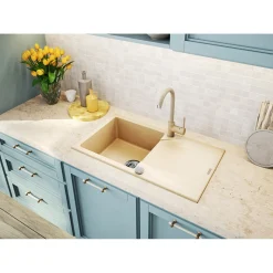 deante Granit-Einbauspüle Evora sand 78 x 44 cm