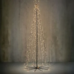 Deko-Baum schwarz mit LED und Timer & Dimmer 185x75 cm