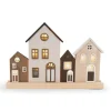 Deko-Häuser LED mit Timer 2 x AAA exklusiv Holz 31 x 5 x 21 cm