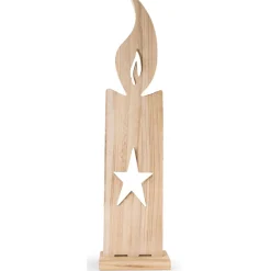 Deko-Kerze zum Stellen Holz 17 x 12,5 x 71 cm natur