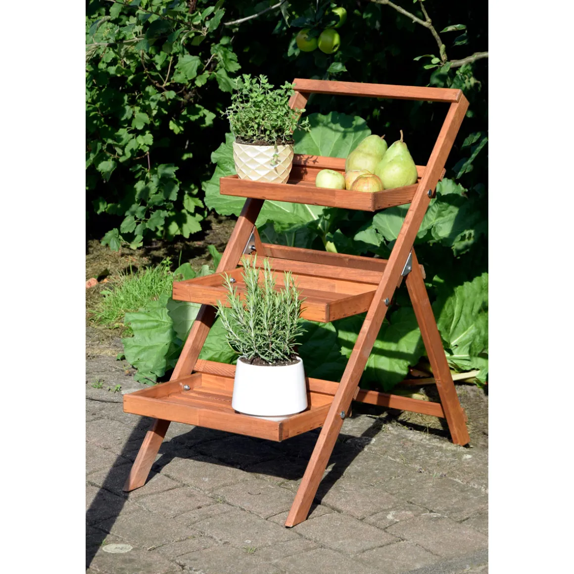 dobar Blumentreppe klappbar 50 x 102 x 46 cm braun