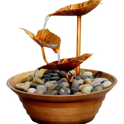 dobar Design-Zimmerbrunnen 22,5 x 23,5 x22,5 cm braun