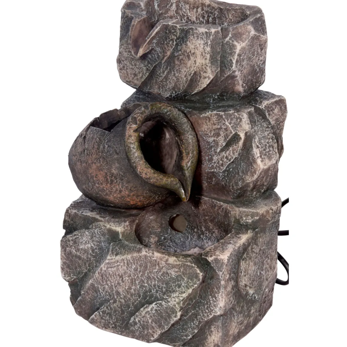 dobar Design-Zimmerbrunnen 16,2 x 27 x 17,2 cm grau